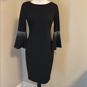 Calvin Klein Black Sequin Embellished Sheath Dress